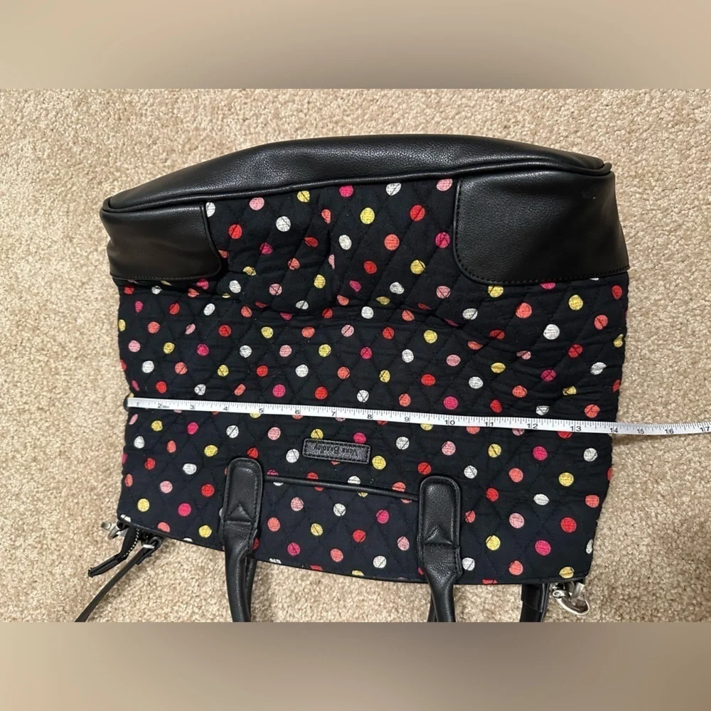 Vera Bradley Signature Cotton Day Off Satchel Purse Havana Dots with Black